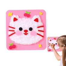Embroidery Sets with Animals for Kids - Cartoon Motifs Sewing Kits, Punch Needle Fabric Painting Craft Set for Boys and Girls
