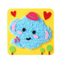 Embroidery Doll Set, Punch Needle Kit, Cute Cartoon Design for Beginners, Safe Interactive Sewing Craft for Girls, Baby Elephant