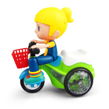 Intelligent Electric Tricycle Toy for Kids, Stunt Plastic Tricycle with Music, Creative Crane Design, Durable Material
