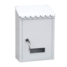 Metal Lockable Outdoor Mailbox with Key, Wall-Mounted White Mailbox for Home Decor, Secure for Letters and Packages, Size 21x6.5x30cm