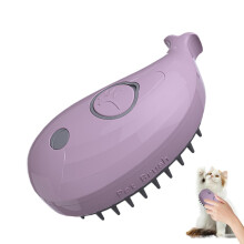 Dampfer Katzenpinsel Haustierspray 4 in 1 Pflegepinsel mit Wasserspray für Lange und Kurze Haare Lila