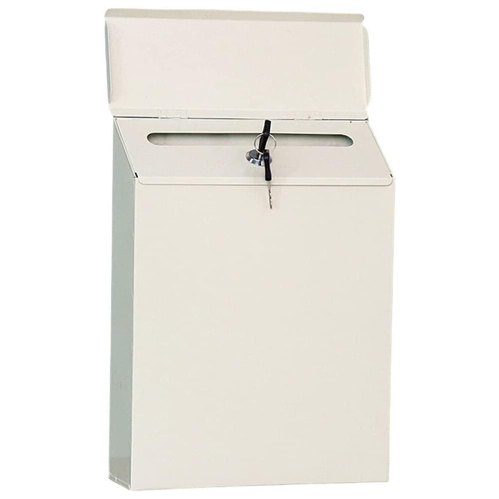 Wall Mounted Mailbox With Lock Beige, Weatherproof Metal Mailbox For Letters, Papers And Newspapers, Includes Keys 6482260045443