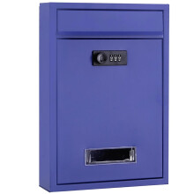 Wall Letter Box with Combination Lock, Outdoor Security Postbox, Personalized Design, 22x9x32 cm, Blue for Home and Business