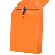 Wall Letter Box with Key Lock - Small Metal Postbox for Home, Lightweight Red Design, 22 x 6 x 30 cm for Letters and Cards