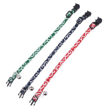 Adjustable Cat Collars with Tie and Bell, 3-Pack Breathable Safety Collars for Kittens and Adult Cats, Assorted Colors