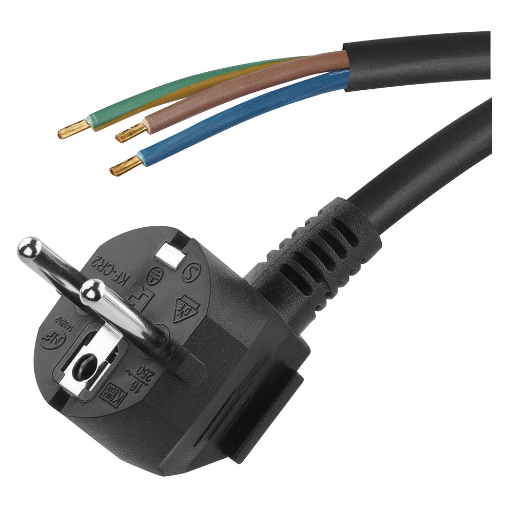 H05vv-F 3G Iron Connection Cable 2M 3X0.75mm Plastic Power Cable For Electrical Appliances Black 6447073056123