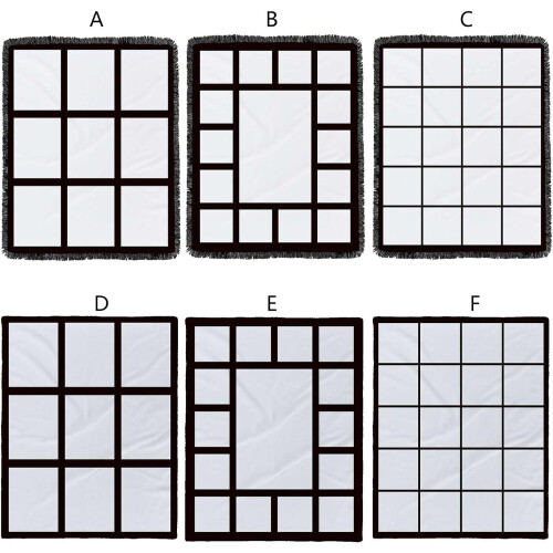 Sublimations Flannel Blanket Heat Press Custom Printed 9 Panel 15 Panel 20 Panel Soft Fabric Personalized Design 2