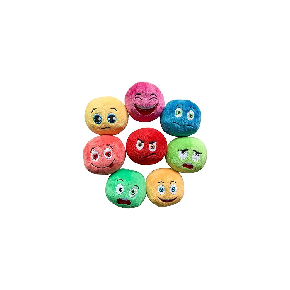 TONGKTAI Dog Toys, Soft Stuffed Plush Balls Pet Chew Squeake Toy, Interactive Fetch Play for Small Medium Pets (8 pack)