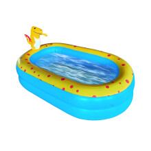 Inflatable Pool with Sprinkler, Fun Dinosaur Design, Outdoor Water Play Center for Garden Lawn, Kids Party, 8ft Size