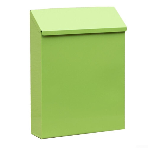 Rustic Iron Wall Mailbox with Strong Lock Mechanism, Wall-Mounted Design, Green Color, Includes 2 Keys