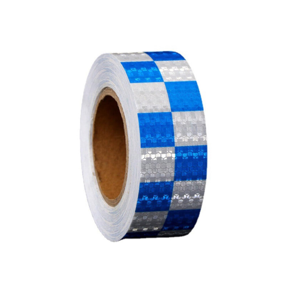 Reflective Tape 3M X 50Mm High Visibility Fluorescent Blue & White Warning Tape For Transport Safety And Road Marking 6447073056888