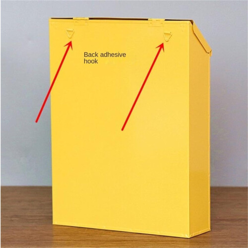 Letter Boxes - Lockable Metal Wall-Mounted Postbox with Key Lock, Secure Drop Lock Box, Yellow 30x23x6cm 2
