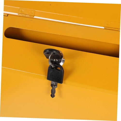 Letter Boxes - Lockable Metal Wall-Mounted Postbox with Key Lock, Secure Drop Lock Box, Yellow 30x23x6cm 1