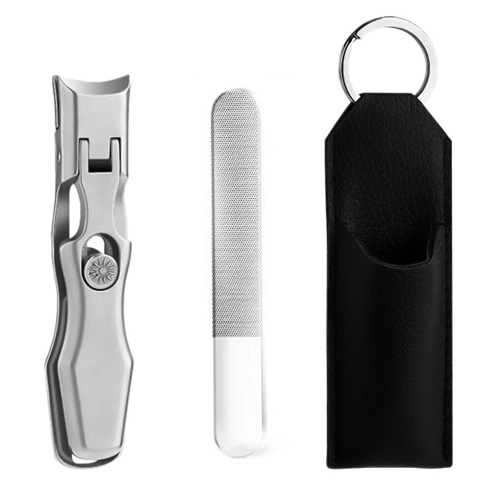 Nail Clipper with Nail File for Thick Nails, Wide Jaw Opening, Fingernail and Toenail Trimmer, Durable Stainless Steel
