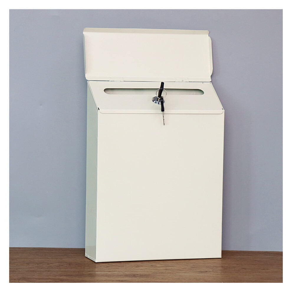 Wall Mounted Letterbox - Modern White Secure Mailbox For Outdoor Use, Durable Suggestion Slot For Papers And Newspapers 6947110546575