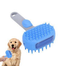 Cat Grooming Brush with Steamer, 7.48x3.94 Inch Double-Sided Massager, Knot Proof Deep Cleaning Tool for Kittens and Puppies, Blue