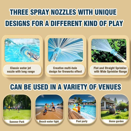 Firework Water Sprayer with 3 Spray Modes - Reusable Beach Toy for Summer in Blue 2