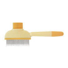 Dog Detangling Comb for Pets, Dual-Sided Metal Teeth Grooming Tool, Long and Short Tines, Yellow Pet Care Accessory