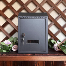 Mailbox Wall Mounted Outdoor Letter Box Black 30x7x21cm Modern Minimalist Design Suitable for Home Office School