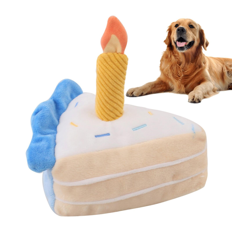 Dog Birthday Cake Plush Toy, Squeaky Plush Cake Chew Toy for Puppies, Realistic Cake Design, Soft Material