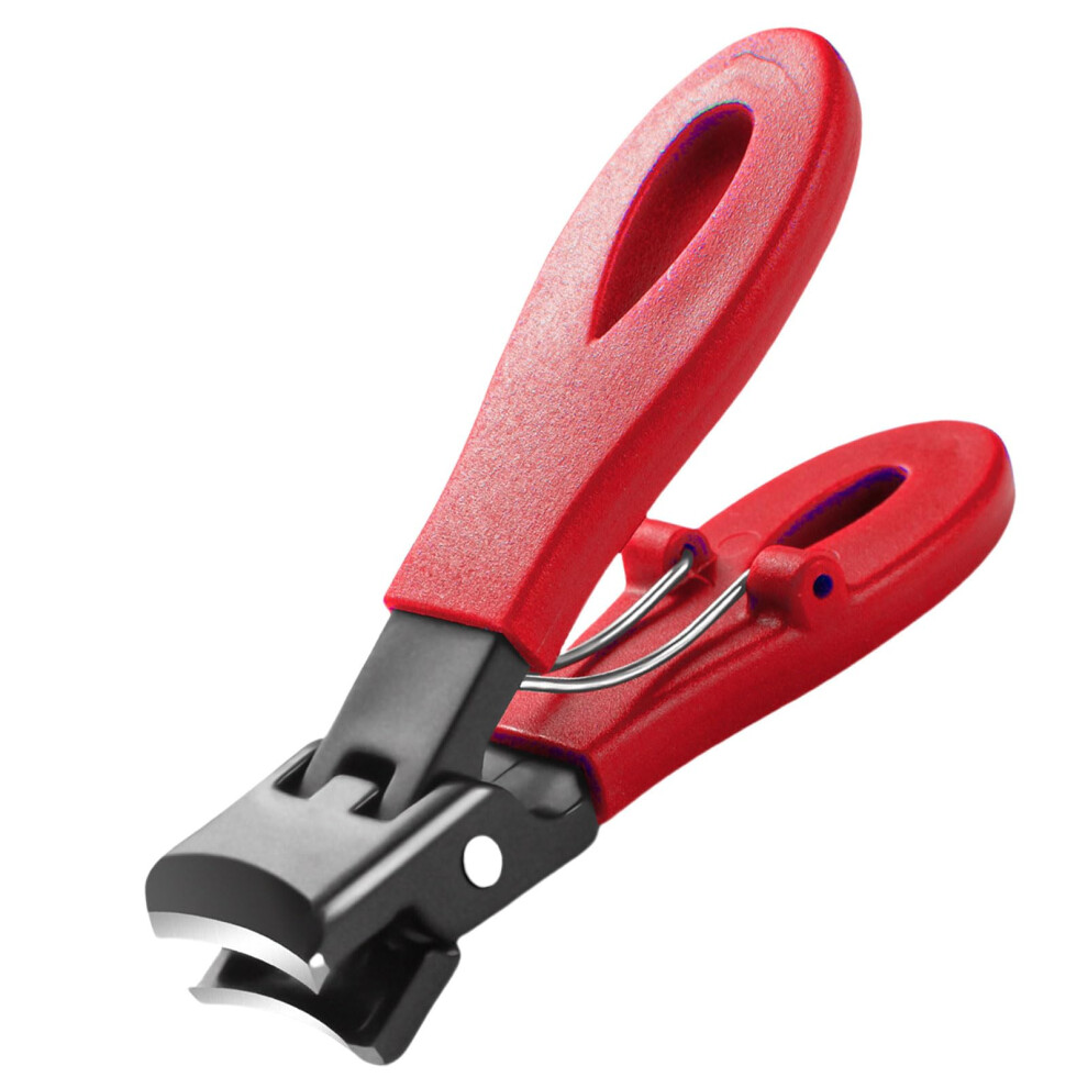 Red Nail Clipper With Wide Jaw Opening, Stainless Steel Toenail And Fingernail Cutter, Large Nail Trimmer