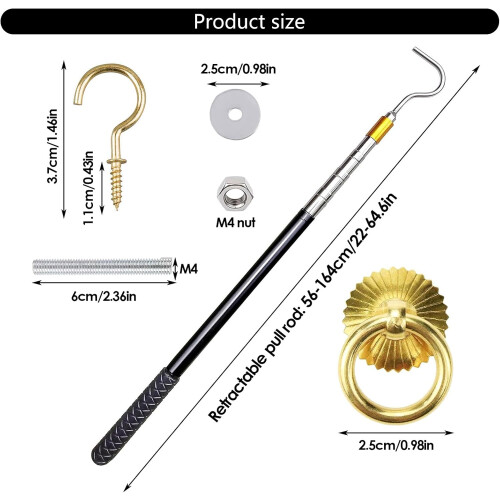 Innovative Loft Hook Systems Loft Ladder Access Kit with Adjustable Hook, Copper Rings, and Heavy-Duty Design 1
