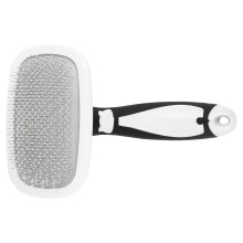 Self-Cleaning Hair Brush for Cats and Dogs, 360 Degree Rotatable Slicker Comb with Stainless Steel Needles for Indoor Kittens and Pets, White
