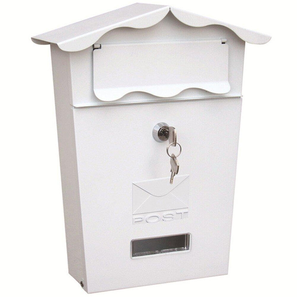 Metal Wall-Mounted Mailbox With Key Lock, Secure Outdoor Letter Box, Newspaper Collection Box, Durable Design 6447073059957