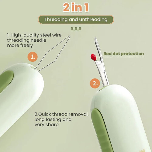 Seam Ripper 2-in-1 Threading Tool for Sewing, Yellow Sewing Accessory with Ergonomic Handle and Precision Blade 2