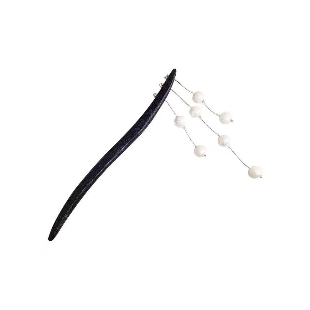 Chignon Hair Pins, Wooden Hair Sticks with Elegant Tassels and Art Beads, Classic Chinese Hair Accessories for Women-image-OPC-PK2K825-NEW