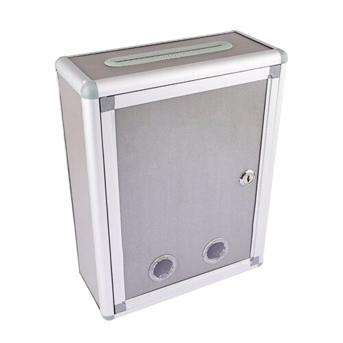 Lockable Wall Mounted Mailbox with Key Lock - Weatherproof Large Capacity Open Top Design for Secure Mail Storage