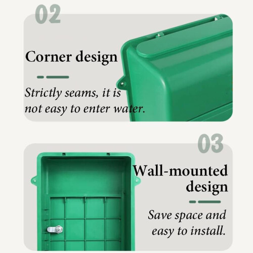 Exquisite Letterbox Wall Mounted Mailbox Eco-Friendly Plastic Medium Capacity Backless Design White with Lock 2