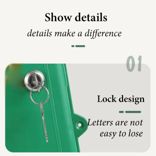 Exquisite Letterbox Wall Mounted Mailbox Eco-Friendly Plastic Medium Capacity Backless Design White with Lock 1