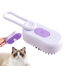 Cat Water Brush, 3-in-1 Pet Steamer Mist Brush for Dogs and Cats, Self-Cleaning De-Shedding Comb, Durable Material