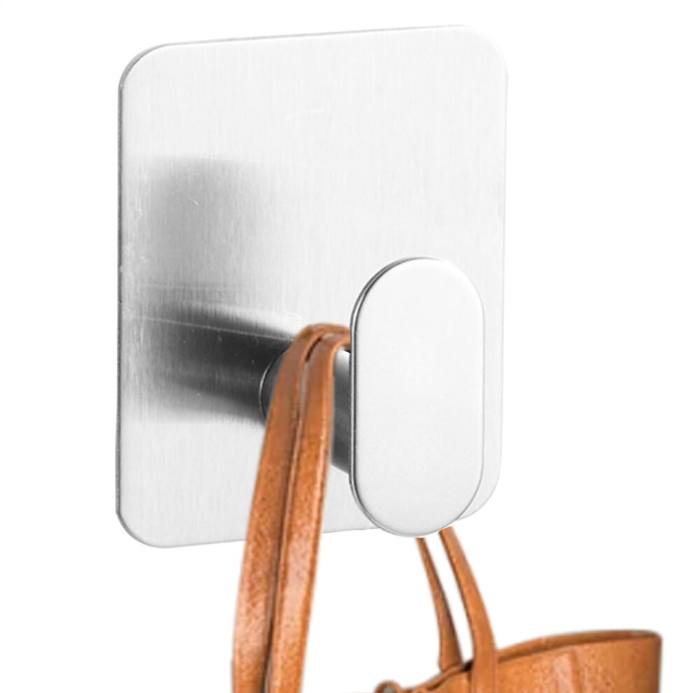 Adhesive Hooks Extra Strong Waterproof Self-Adhesive Wall Hooks For Bathroom Silver Removable Hooks For Towels Clothes Bathrobes 6482260051567