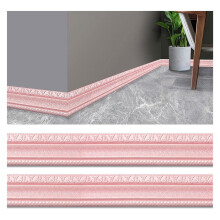 Self-Adhesive Trim Sealing Strip 230cm x 2pcs Pink Flexible Skirting Board Wall Ceiling Decor Peel and Stick