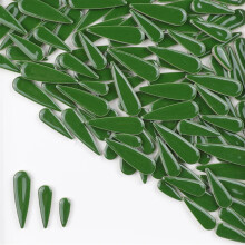 Mosaiksteine 100g Wassertropfen-Keramikfliesen DIY Porzellan Mosaik Regentropfenform 3 Größen Deep Green Farben
