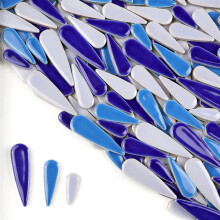 Mosaiksteine 100g Wassertropfen-Keramikfliesen DIY Porzellan Regentropfenform 3 Größen Blue Mix 2 Mehrere Farben