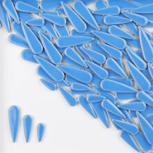 Mosaic Stones 100 g Water Drop Ceramic Tiles, DIY Porcelain Mosaic, Raindrop Shape, 3 Sizes, Blue