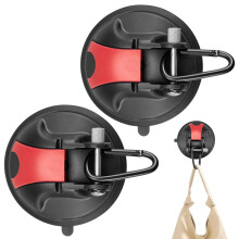 Strong Suction Cups with Hooks - 2 Pack Heavy Duty Suction Cup Hooks for Glass, Shower, Car, Boat, Camping Accessories