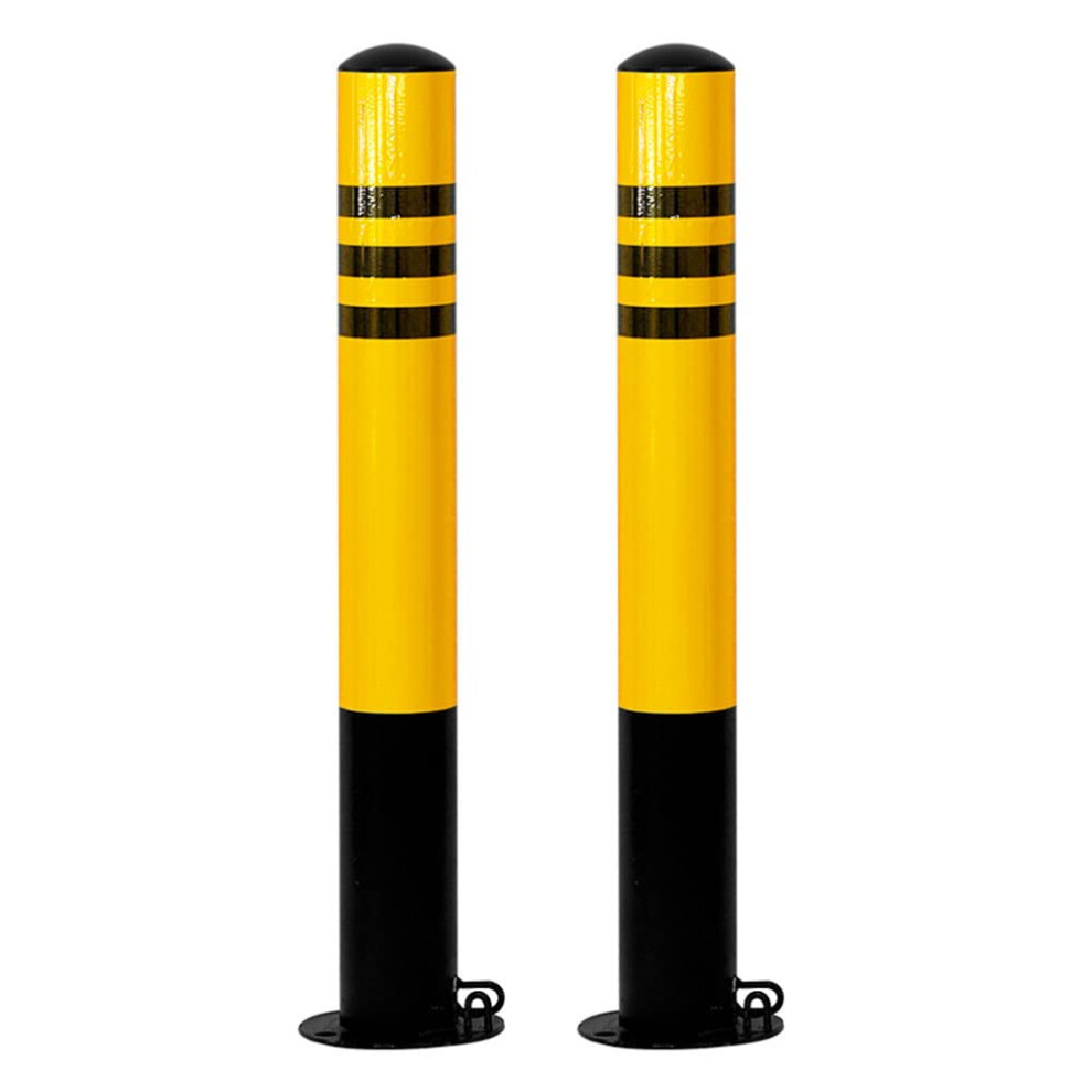 Park Barrier 2-Pack, Lockable Parking Bollards, Safety Posts For Driveways, Durable Metal Security Barriers 6482260054322