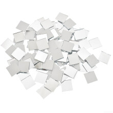 100 Glass Mirror Stickers for Craft Projects, Silver Color, Self-Adhesive, 1 Inch Size for Unique Decorations