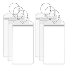 Cruise Luggage Tags Pack of 6, 9.5 cm x 19.5 cm Waterproof Suitcase Tags with Metal Straps for Air Travel