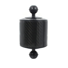 Underwater Carbon Fiber Float Buoyancy Arm Dual 1 Inch Ball Head Camera Diving Tray with Flashlight Holder 5 Inch Diameter Black