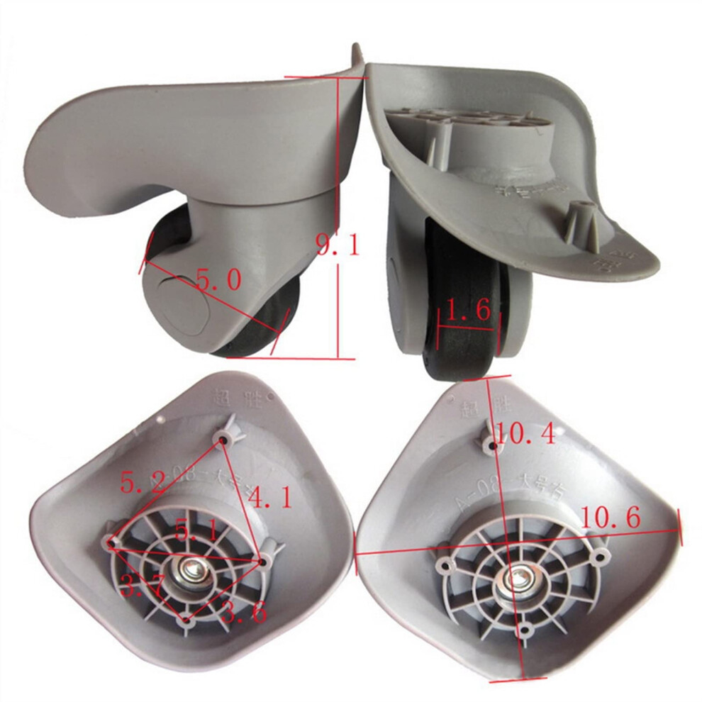 Suitcase Castors Replacement Wheels, Grey Rubber Luggage Wheels For Trolley Repair, Small Size Caster Parts 6947110554792
