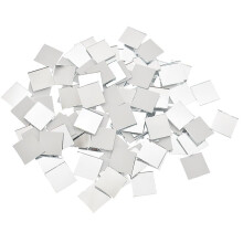 Mini Square Glass Mirror Stickers Pack of 100, Self-Adhesive Mosaic Tiles for DIY Home Decoration, 1x1 Inch Mirror Sheets