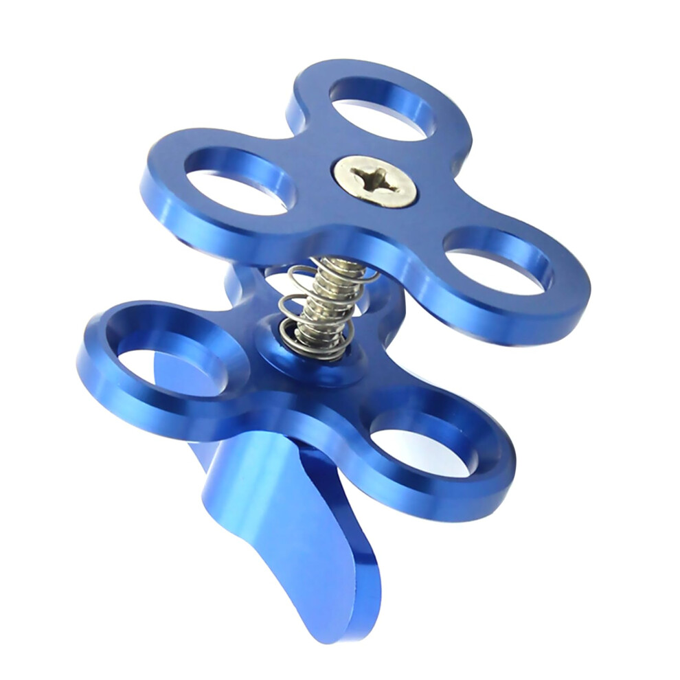Alloy Triple Holes Ball Clamp For Underwater Photography, 3 Mount Hole Diving System, Camera Accessory Light/Blue 6947110555997