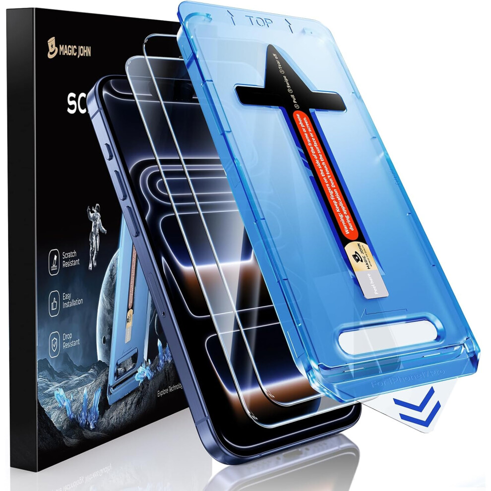 2 Pack For Iphone 17 Pro Tempered Glass Screen Protector 6.3 Inch, Auto Dust-Elimination Installation, Bubble Free, Dynamic Island Compatible, Hd 4062367888604