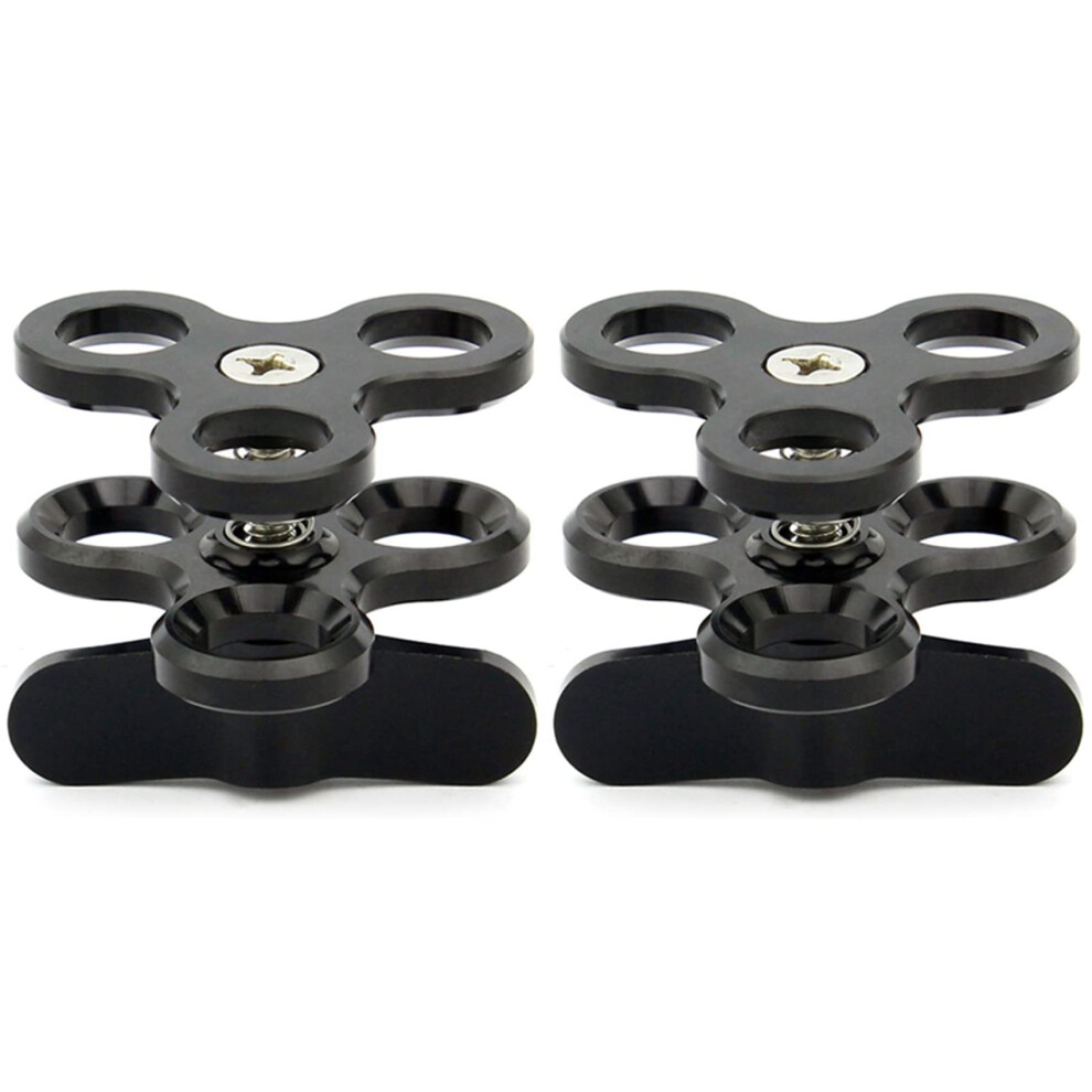 2X Aluminum Alloy Ball Joint 3 Section Clamp Mount For Underwater Photography Lighting Equipment - Black 6447073067402