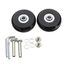 Trolley Wheels for Suitcase Replacement - Black Rubber Luggage Repair Wheels, 1 Set, Compatible with Various Suitcase Models